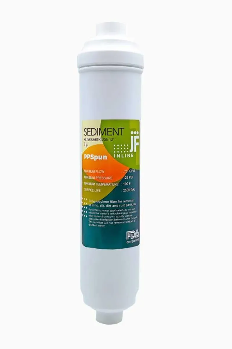 JF 12" Inline Sediment Filtre Mat Quick Bağlantılı - Dirsekleri Dahil